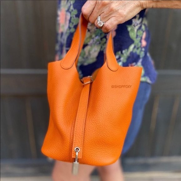 SOLD Hermes Clemence Picotin Lock 22 Leather Satchel - Picture 2 of 12